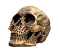 Patrón de calavera,Cabeza de Mor, Cráneo de Halloween, Estatua de Resina para Halloween, Decoración Interior, Decoración Retro, Obra de Arte Personalizada (Oro)