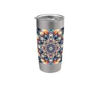 Patrón de caleidoscopio de mandala Really Like Vaso térmico de acero inoxidable de doble pared