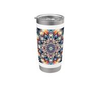 Patrón de caleidoscopio de mandala Really Like Vaso térmico de acero inoxidable de doble pared