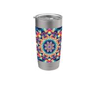 Patrón de caleidoscopio de mandala Really Like Vaso térmico de acero inoxidable de doble pared