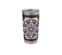 Patrón de caleidoscopio de mandala Really Like Vaso térmico de acero inoxidable de doble pared