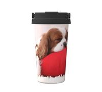 Patrón de Cavalier King Charles Spaniel,Taza de café de 500 ml, botella de agua de acero inoxidable aislada, taza de café portátil