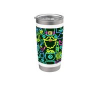 Patrón de celebración irlandesa de la suerte del arco iris del 17 de marzo Vaso térmico de acero inoxidable de doble pared
