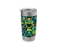 Patrón de celebración irlandesa de la suerte del arco iris del 17 de marzo Vaso térmico de acero inoxidable de doble pared