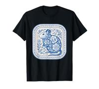 Patrón de cerámica floral Degu azul de Delft Camiseta