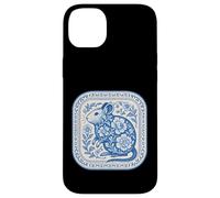 Patrón de cerámica floral Degu azul de Delft Carcasa para iPhone 14 Plus