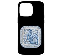 Patrón de cerámica floral Degu azul de Delft Carcasa para iPhone 14 Pro Max