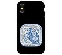 Patrón de cerámica floral Degu azul de Delft Carcasa para iPhone X/XS