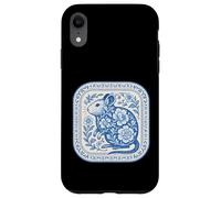 Patrón de cerámica floral Degu azul de Delft Carcasa para iPhone XR