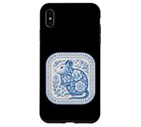 Patrón de cerámica floral Degu azul de Delft Carcasa para iPhone XS Max