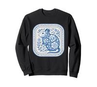 Patrón de cerámica floral Degu azul de Delft Sudadera