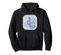 Patrón de cerámica floral Degu azul de Delft Sudadera con Capucha