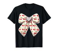 Patrón de Cereza Coqueta Arco Lindo Cerezas Frutas Camiseta