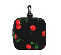 Patrón de Cerezas,Bolsa de Almacenamiento Cuadrada con Cremallera, Monedero de Neopreno, Carteras pequeñas, Monedero pequeño, Monedero