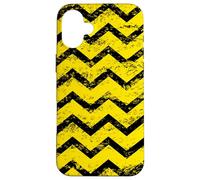 Patrón de cheurón Envejecido en Zigzag Amarillo y Negro Carcasa para iPhone 16 Plus