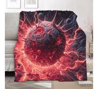 PatróN de Ciencia FiccióN de Terror Manta Sofa Polar de Franela Supersuave y Acogedora 130x150 cm Rojo Manta Cama Multifuncional Esponjosa para Dormitorio Sofá Viajes