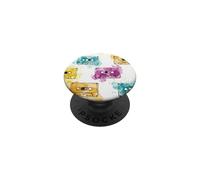 Patrón de Cinta de Casete Colorido Retro Amante de la música Vintage PopSockets PopGrip Adhesivo