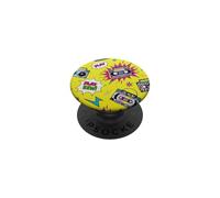 Patrón de Cinta de Casete Colorido Retro Amante de la música Vintage PopSockets PopGrip Adhesivo