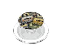 Patrón de Cinta de Casete Colorido Retro Amante de la música Vintage PopSockets PopGrip para MagSafe
