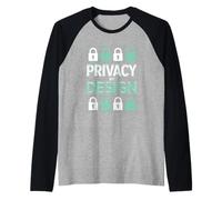 Patrón de Circuito de candado de Seguridad Privacy by Design Tech Camiseta Manga Raglan