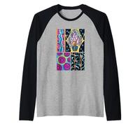 Patrón de Collage Art Deco y Art Nouveau Camiseta Manga Raglan