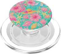 Patrón de Collage de Acuarela caprichosa Tropical Playero PopSockets PopGrip para MagSafe
