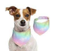 Patrón de Colores del Arco Iris,Pañuelos de algodón para Perros, Bufandas Ajustables para Mascotas,L