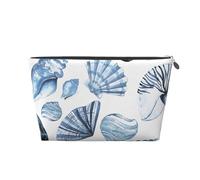 Patrón de Conchas Azules sobre Blanco, Bolsa de artículos de tocador Bolsa de Maquillaje Bolsa de cosméticos Bolsa de artículos de tocador de Viaje portátil