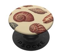 Patrón de conchas marinas vintage - Diseño de playa costera de verano PopSockets PopGrip Adhesivo