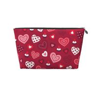 Patrón de corazón de Amor de San Valentín, Bolsa de artículos de tocador Bolsa de Maquillaje Bolsa de cosméticos Bolsa de artículos de tocador de Viaje portátil