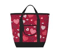 Patrón de corazón de amor para San Valentín,Bolsas de almuerzo de gran capacidad, bolsa de mano térmica para mujeres, hombres, trabajo, picnic, viajes.