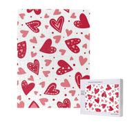 Patrón de corazón de San Valentín,Rompecabezas de Madera de 500 Piezas para Adultos y Adolescentes.