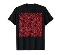 Patrón de Corazones Rojo Negro, Amor San Valentín Camiseta