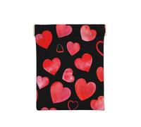 Patrón de Corazones Rojos Acuarela, Squeeze Top Wallet Bolsa de Almacenamiento para Mujer Monedero pequeño Bolsa de Cambio