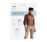 Patrón De Costura Chaleco Steampunk Para Hombre SIMPLICITY 9087 38-44 Y 46-52