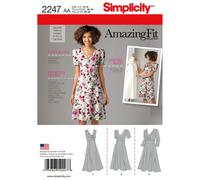 Simplicity Patrón de costura AA 10-18 (UK) /36-44 (UE) 2247 vestidos para señoritas y más Amazing Fit, blanco