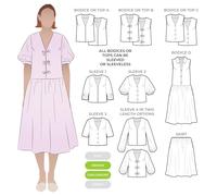 Patrón de costura Style Arc - Paquete de patrones tejidos Porter para vestido y parte superior (tallas 18-30)