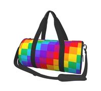 Patrón de Cuadros de arcoíris, Bolsa de Viaje de Gran Capacidad, Bolso Redondo, Bolsa de Viaje Deportiva, Bolsa de Mano, Bolsa de Fitness