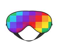 Patrón de cuadros de arcoíris, Cubreojos completos Antifaz bloqueador de luz Antifaz para dormir Antifaz suave con los ojos vendados Noche