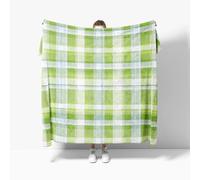 PatróN de Cuadros Simple Manta Sofa Polar de Franela Supersuave y Acogedora 70x100 cm Verde Claro Manta Cama Multifuncional Esponjosa para Dormitorio Sofá Viajes