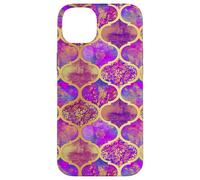 Patrón de cuatrifolio marroquí Rosa Amarillo Chic Ogee Carcasa para iPhone 14 Plus