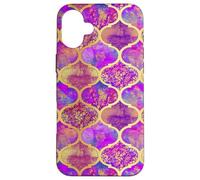 Patrón de cuatrifolio marroquí Rosa Amarillo Chic Ogee Carcasa para iPhone 16 Plus