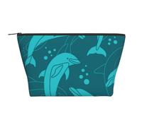 Patrón de Delfines, Bolsa de artículos de tocador Bolsa de Maquillaje Bolsa de cosméticos Bolsa de artículos de tocador de Viaje portátil
