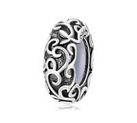 Patrón de desplazamiento Perlas espaciadoras de silicona Charm Charm de plata esterlina 925 Se adapta a la pulsera Pandora, SCC3107