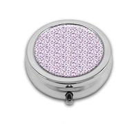 Patrón de dibujos animados femeninos con hermosos pétalos personalizados redondo SilverBox Pocket 2.1 pulgadas - 3 compartimentosBox/pastillero bolsillo