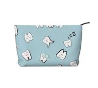 Patrón de Dientes, Diente, Caricatura Dental,Neceser de Pana, Neceser de Maquillaje portátil, Neceser de Viaje