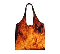 Patrón de diseño de quemadura de fuego,Bolsas de mano reutilizables, bolsas de supermercado, bolso de hombro de lona de gran capacidad