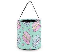 Patrón de dona 1 cubo de Halloween para truco o trato, bolsas de caramelos, bolsa reutilizable para decoración de fiestas y día festivo