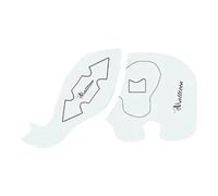 Patrón de elefante de memoria para coser y bricolaje | Plantilla de regla con instrucciones (idioma español no garantizado) - Herramienta creativa para cama, dormitorio o decoración de interiores