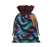Patrón de escamas de dragón mágico 3D, 1 bolsa de material duradero de 4.7 x 6.9 pulgadas con cordón para regalo elegante de Halloween